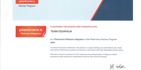 Nueva distinción para Team Equipalia: Distribuidor Platinum de auriculares Plantronics